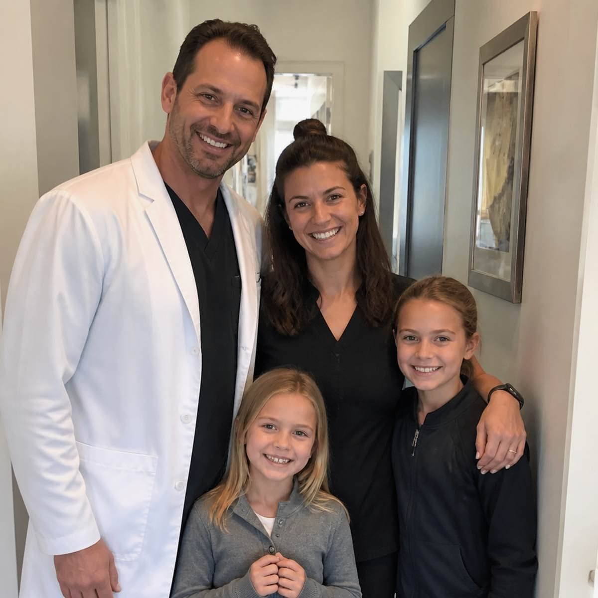 Friendly dental team welcoming a new patient at a local practice