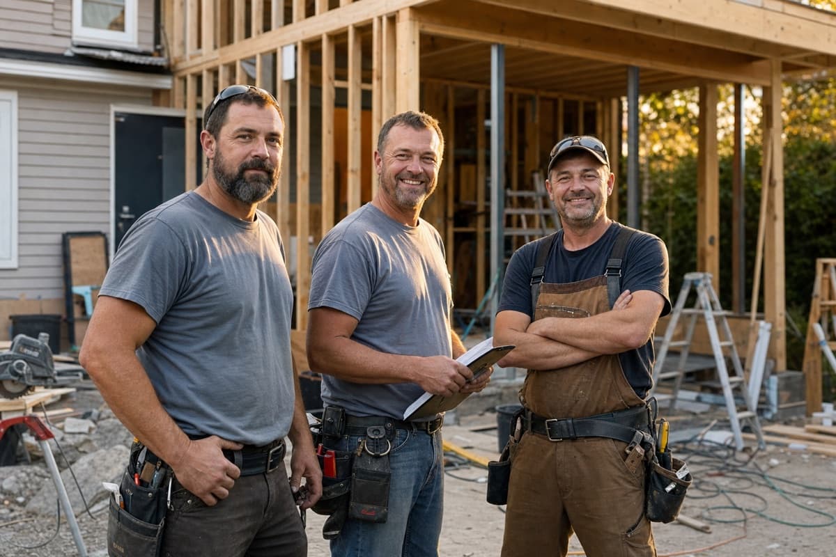 Local contracting crew on a residential job site