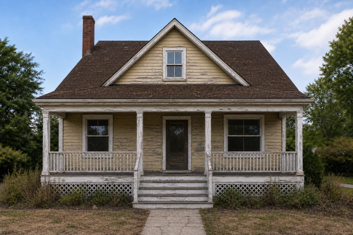 Full home exterior renovation — before